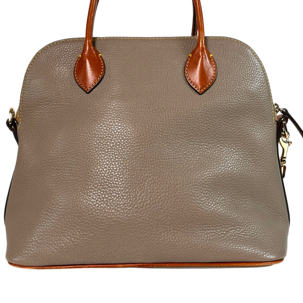 Dooney & Bourke Pebbled Leather Domed Satchel Taupe Brown Large Crossbody‎ Bag - Picture 6 of 15